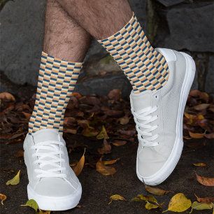 Chaussette Tricolore (bleu, jaune, terre cuite)