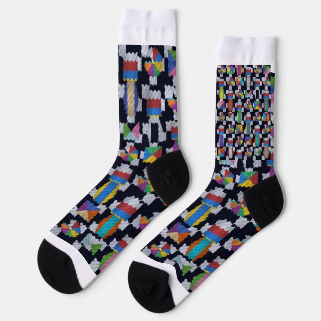 Chaussette Tricot Coloré  (Gauche)