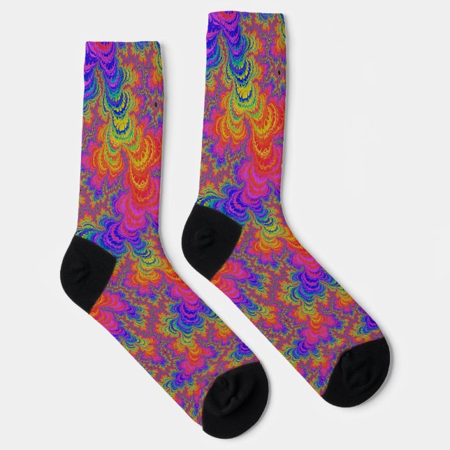 Chaussette Tripant Funky Gras Vibrant Arc-en-Ciel Abstrait Fr (Droite)