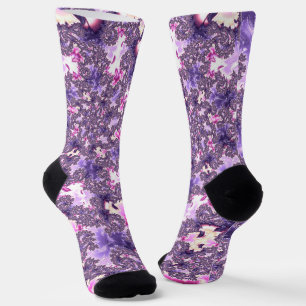 Chaussette Trippy Funky Boho Super Pastel Spiral Fractal Art