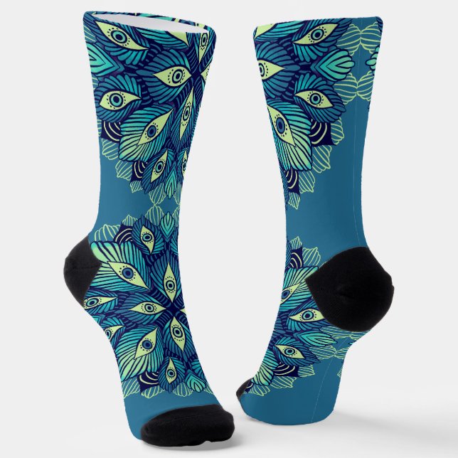 Chaussette Trippy Psychedelic Eyes Floral Surreal Art (Angulaire)