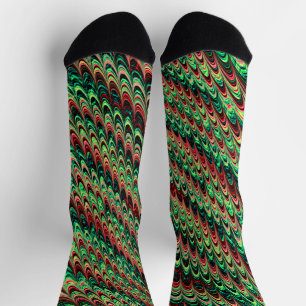 Chaussette Trippy Ripply Ripply Bohemian Funky Fractage Art