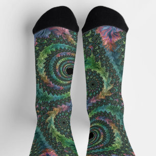 Chaussette Trippy Super coloré bijou ton Fractal Art