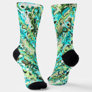 Chaussette Trippy Vibrant Boho Super Hippie Marbre fractal
