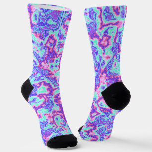 Chaussette Trippy Vibrant couleur Maximaliste Marbre Abstrait