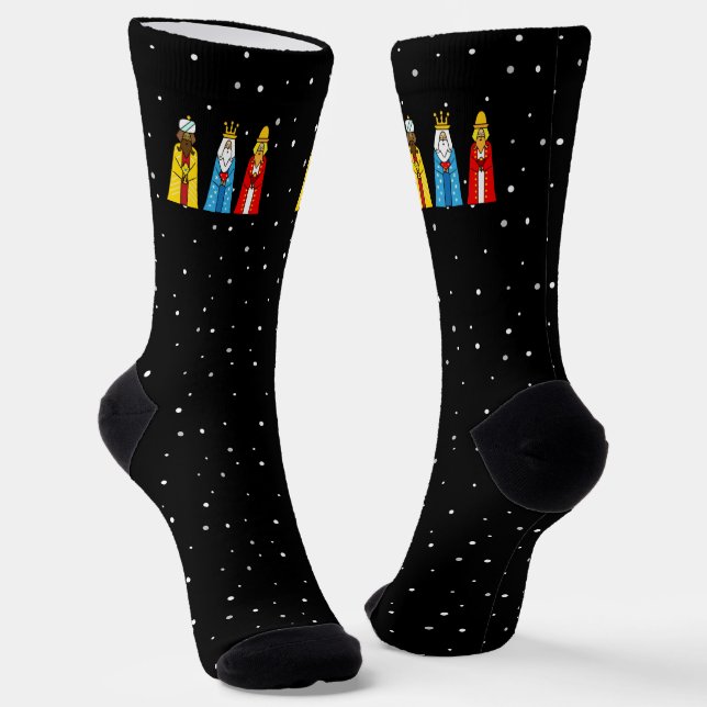 Chaussette Trois Rois & Flocons de Neige sur Chaussettes de C (Angulaire)