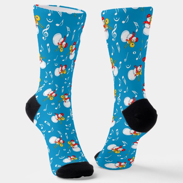 Chaussette Trombone Snowman Music Notes Motif (Angulaire)