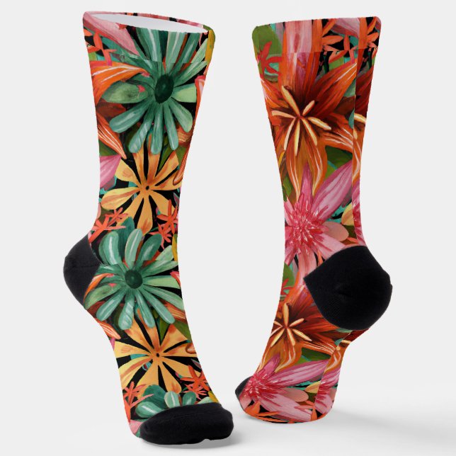 Chaussette tropical/hawaïen/floral/fleur (Angulaire)