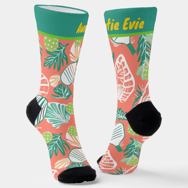 Chaussette Tropical Pickleball Paradise Custom Socks (Angulaire)