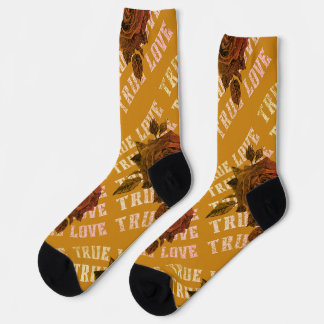 Chaussette True Love Rose Romantique Saint Valentin B&W