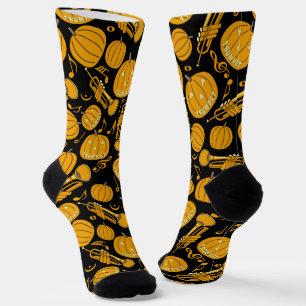 Chaussette Trumpets plus grand Musique Note Citrouille