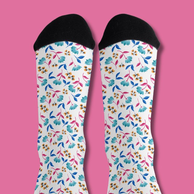 Chaussette Tulipe florale abstraite colorée (Modern Abstract Floral Personalized socks)