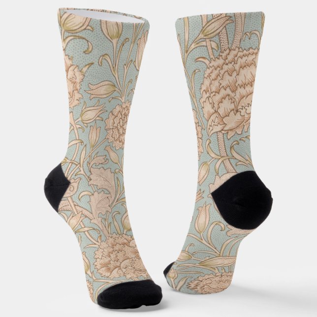 Chaussette Tulipe sauvage de William Morris, design floral (Angulaire)