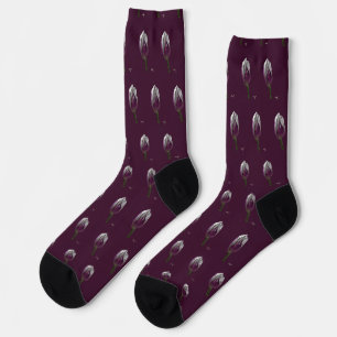 Chaussette Tulipes chaussettes violet