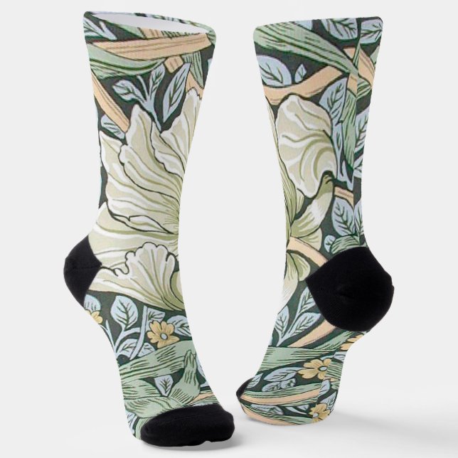 Chaussette Tulipes Pimpernel Art Botanique de William Morris (Angulaire)