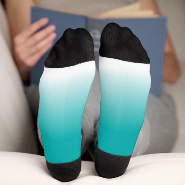 Chaussette Turquoise noir et blanc Ombre (Fond)