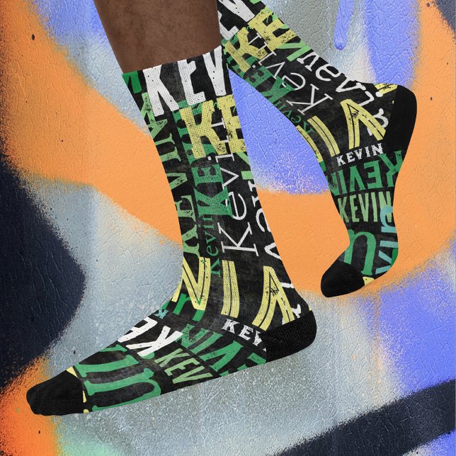 Chaussette Typographie Urbaine Détruite Polices Modernes (cool typography)