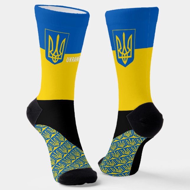Chaussette Ukraine Chaussettes, drapeau ukrainien patriotique (Angulaire)