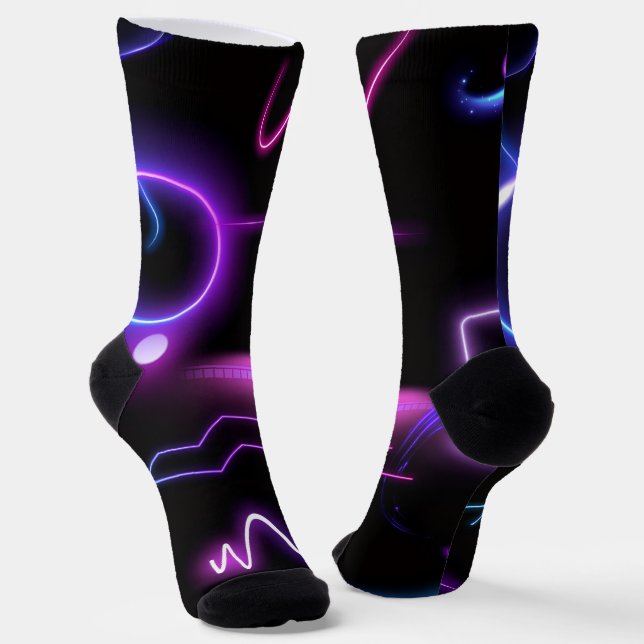 Chaussette Ultra-Modern Socks – Neon Geometric Design (Angulaire)