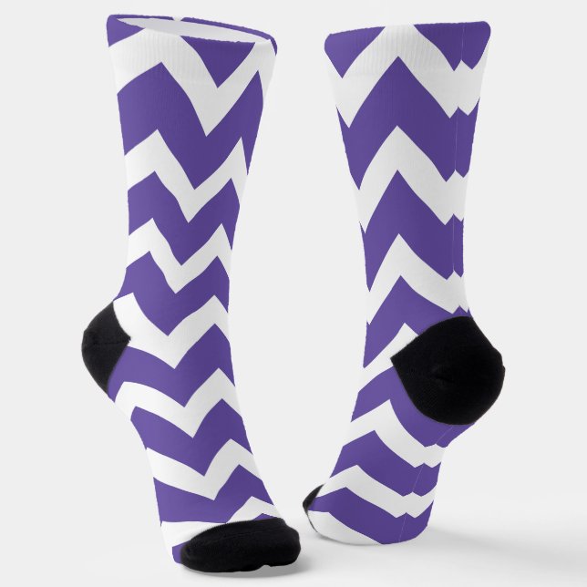 Chaussette Ultra violet violet blanc motif Chevron (Angulaire)
