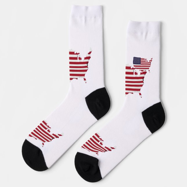 Chaussette United States Map Filled with American Flag (Gauche)