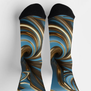 Chaussette Unsex Blue, Marbre métal or