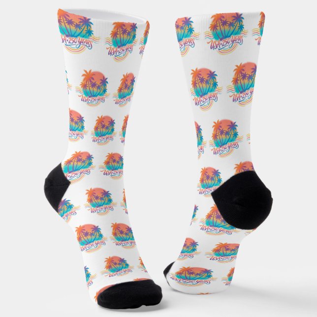 Chaussette USA 250e anniversaire Palmiers  (Angulaire)