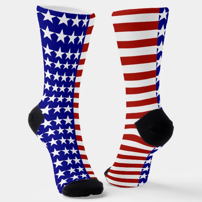 Chaussette USA Stars and Stripes Patriotic (Angulaire)