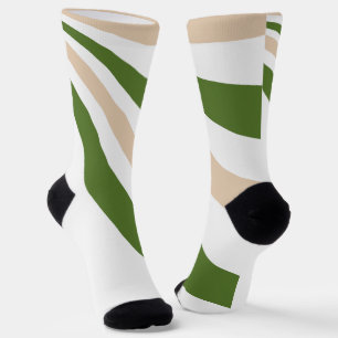 Chaussette Vague blanche, sable et palme verte