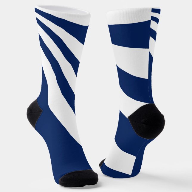 Chaussette Vague bleue et blanche (Angulaire)