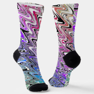 Chaussette Vague ondulé Rétro Groovy Coloré Onde Arc-en-ciel