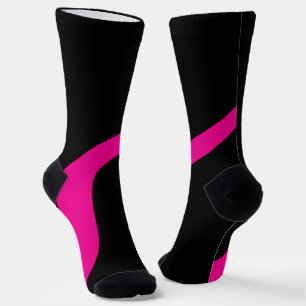 Chaussette Vagues simples 3 en Magenta et noir