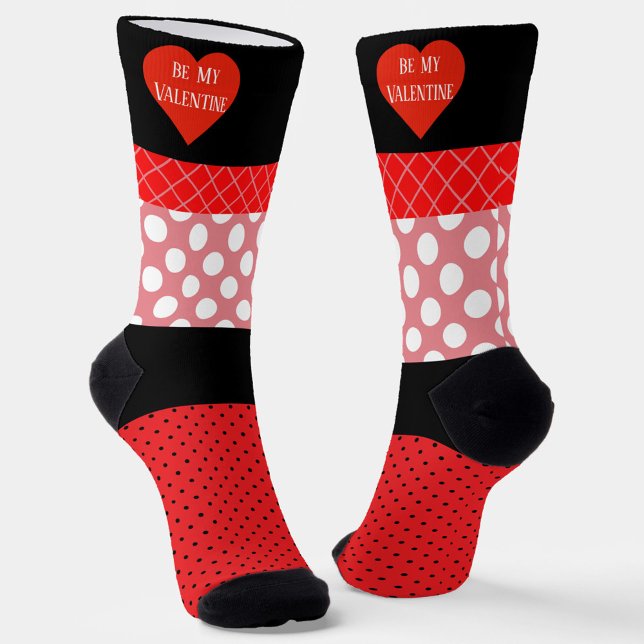 Chaussette Valentine Crazy Motif All-Over-Print Socks (Créateur téléchargé)