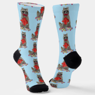 Chaussette Valentine Raccoon Bandit