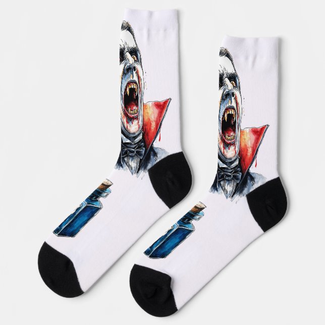 Chaussette Vampire Chaussettes Halloween rouge gothique équip (Gauche)