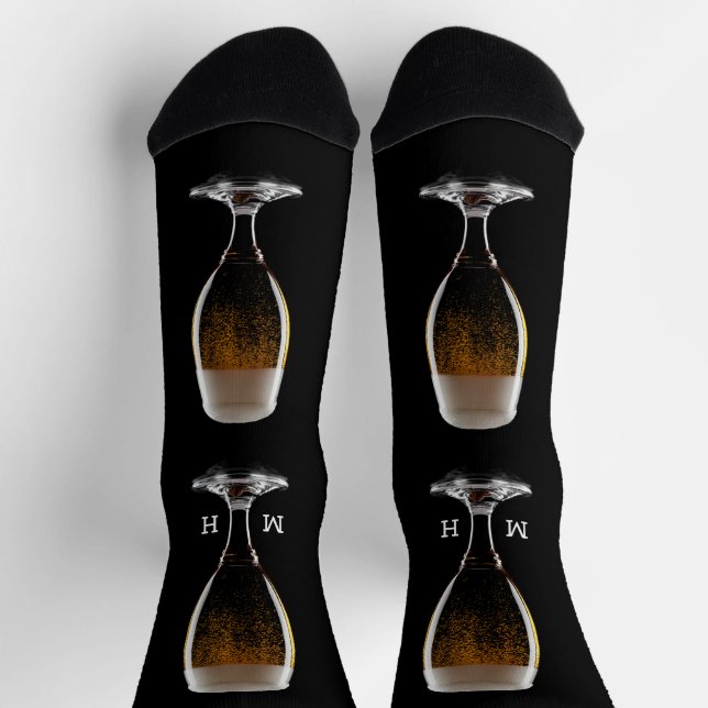 Chaussette Verre Monogramme personnalisé de bière (Haut)