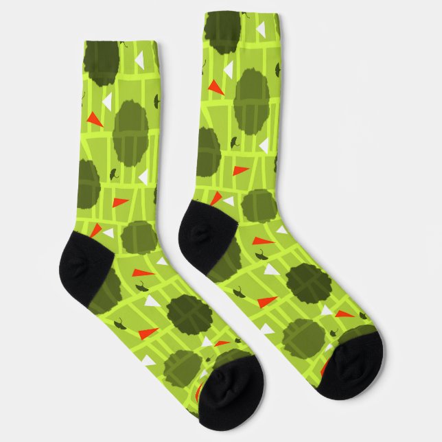 Chaussette Vert à motifs (Droite)