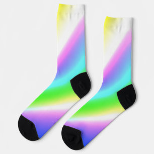Chaussette Vert bleu arc-en-ciel texture abstraite motif art