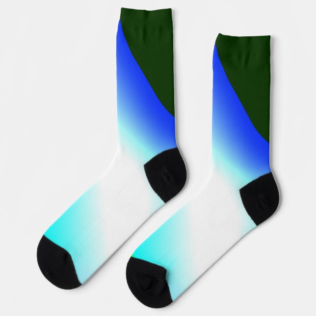 Chaussette Vert bleu arc-en-ciel texture abstraite motif art  (Gauche)