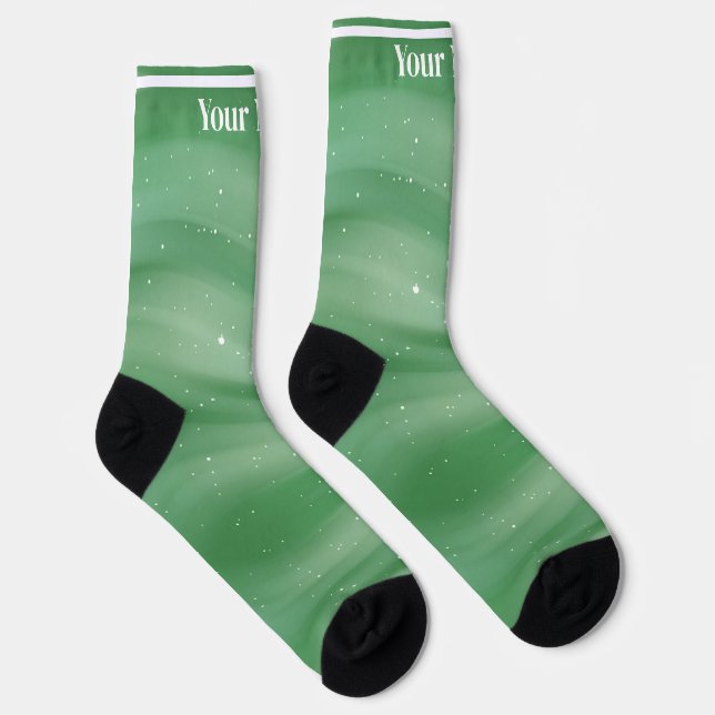 Chaussette Vert clair | Nom personnalisé (Droite)