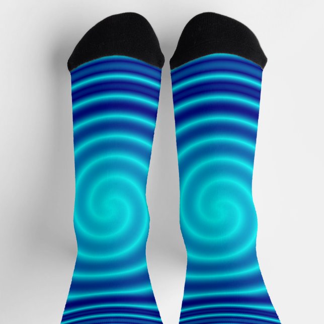Chaussette Vertigo bleu spirale (Haut)