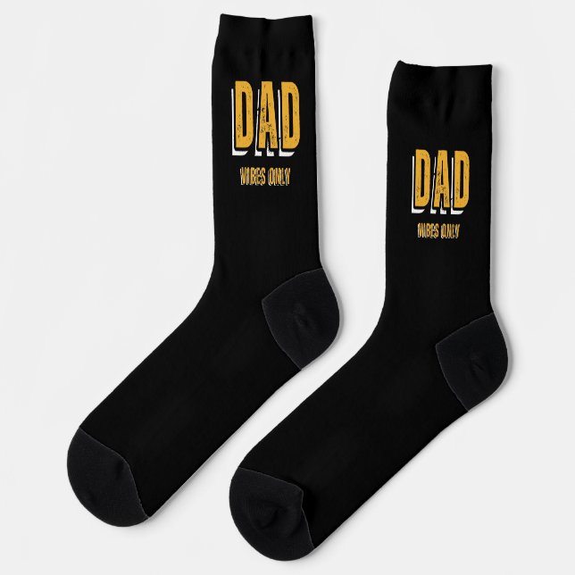 Chaussette Vibes de papa jaune blanc seulement Chaussettes (Gauche)