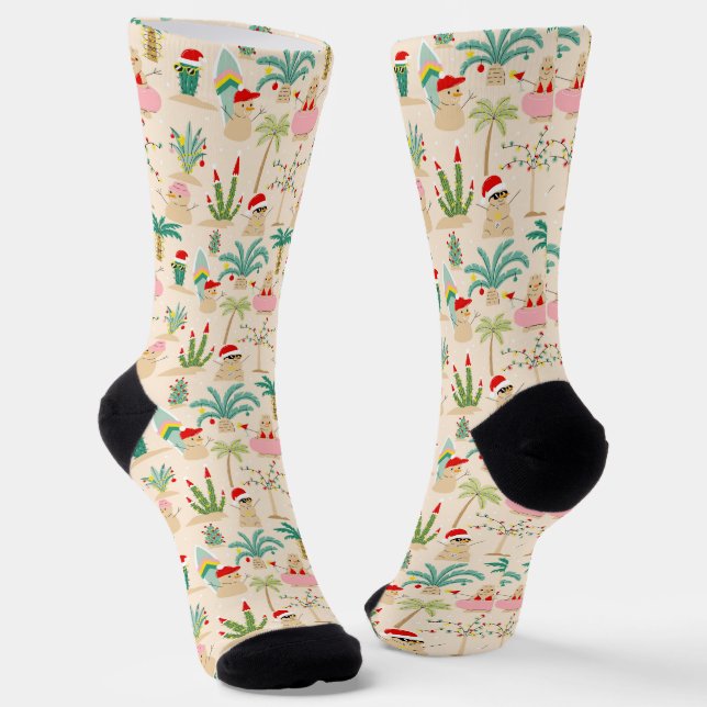 Chaussette Vibes de vacances tropicales Motif de Noël (Angulaire)