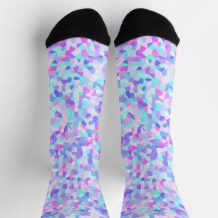 Chaussette Vibrant Coloré Funky Bohème Groovy Pailleté Mosaïq