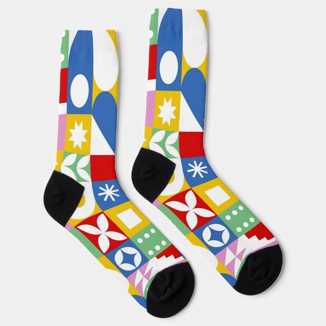 Chaussette Vibrant Geometric Design  (Vibrant Geometric Design!)