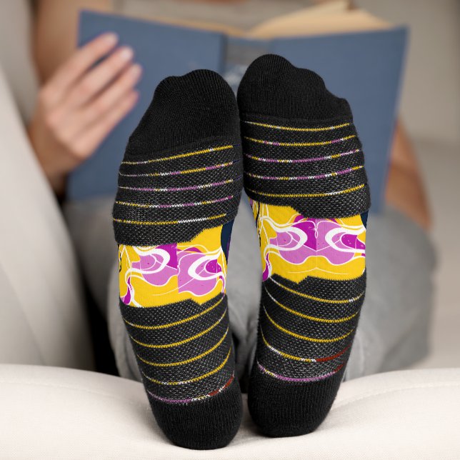 Chaussette Vibrant Stylized Portrait with Abstract Elements (Fond)