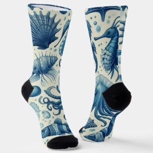 Chaussette Vie marine vintage Animaux Motif