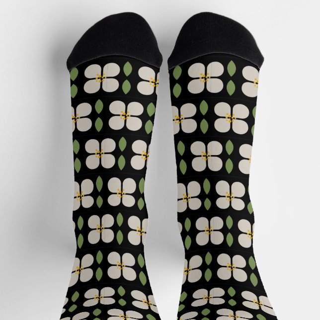 Chaussette VIGNES D'IVOIRE - Chaussettes Florales Funny durab (Haut)