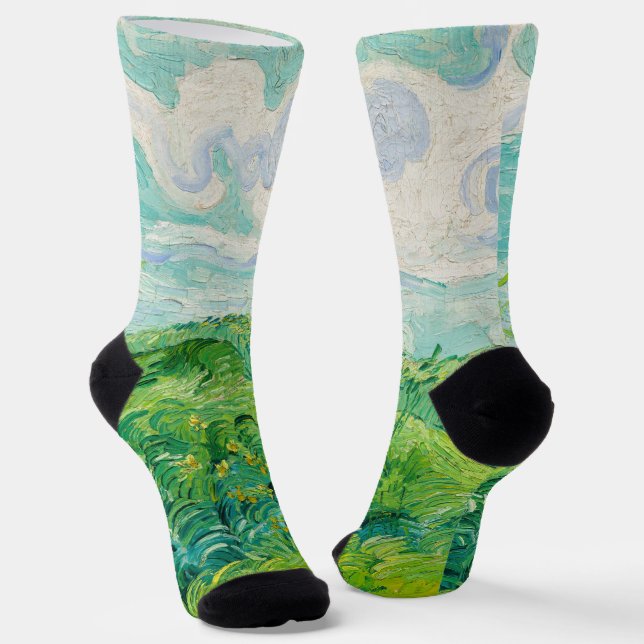 Chaussette Vincent van Gogh - Champ de blé vert, Auvers (Angulaire)