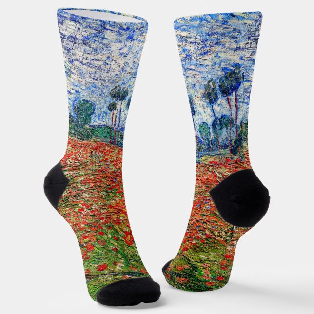 Chaussette Vincent van Gogh - Champ de coquelicots (Angulaire)